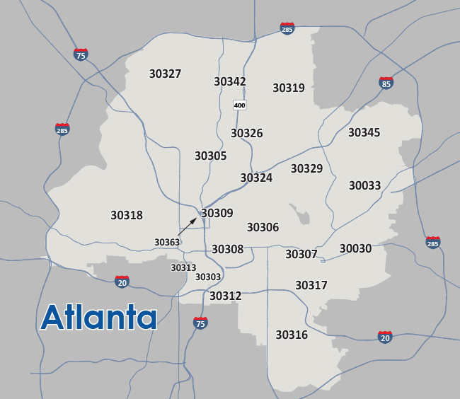 Zip Code Map Of Atlanta Holley Realty Team » Intown Atlanta Zip Code Guide