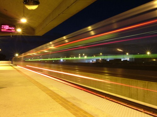 Doraville_MARTA_station_at_night